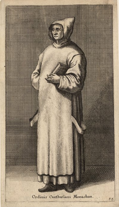 Monk of the Carthusian Order. State 3 by Wenceslaus Hollar